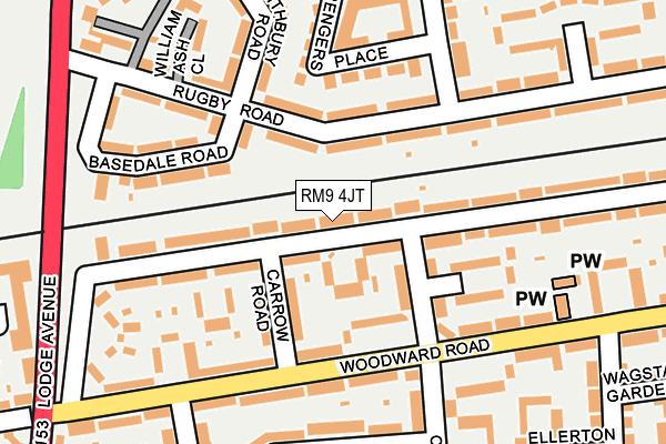 RM9 4JT map - OS OpenMap – Local (Ordnance Survey)