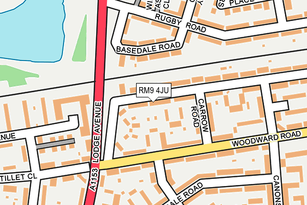 RM9 4JU map - OS OpenMap – Local (Ordnance Survey)