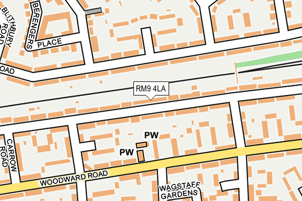 RM9 4LA map - OS OpenMap – Local (Ordnance Survey)