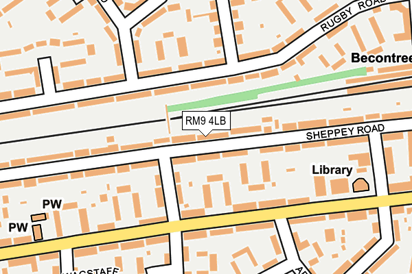 RM9 4LB map - OS OpenMap – Local (Ordnance Survey)