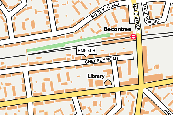 RM9 4LH map - OS OpenMap – Local (Ordnance Survey)