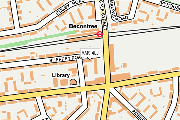 RM9 4LJ map - OS OpenMap – Local (Ordnance Survey)