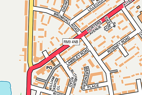 RM9 4NB map - OS OpenMap – Local (Ordnance Survey)