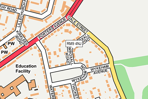 RM9 4NJ map - OS OpenMap – Local (Ordnance Survey)