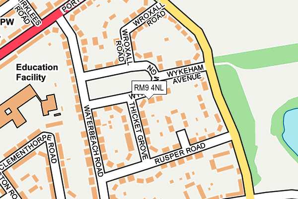 RM9 4NL map - OS OpenMap – Local (Ordnance Survey)