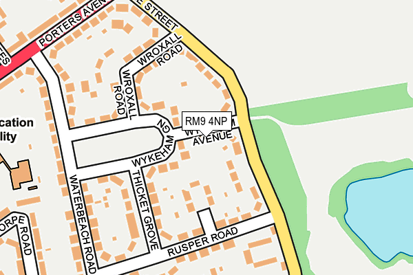RM9 4NP map - OS OpenMap – Local (Ordnance Survey)