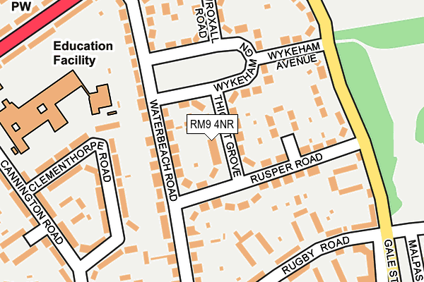 RM9 4NR map - OS OpenMap – Local (Ordnance Survey)