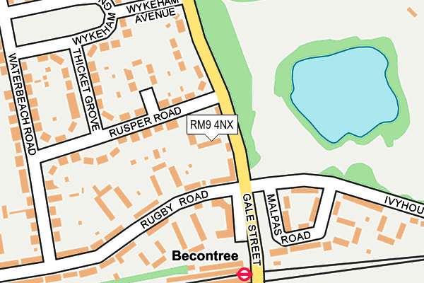 RM9 4NX map - OS OpenMap – Local (Ordnance Survey)