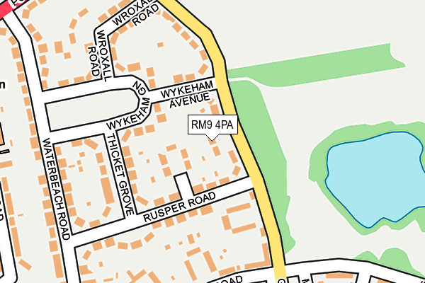 RM9 4PA map - OS OpenMap – Local (Ordnance Survey)