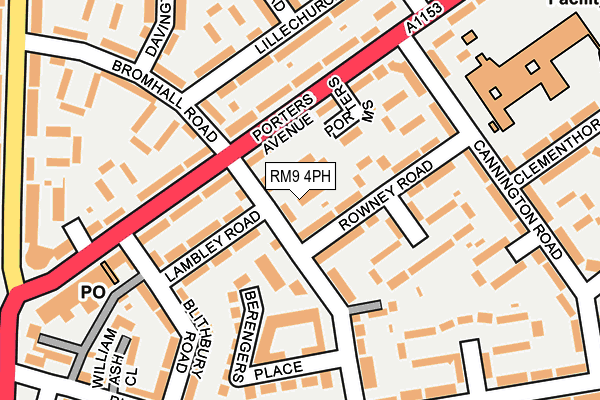 RM9 4PH map - OS OpenMap – Local (Ordnance Survey)