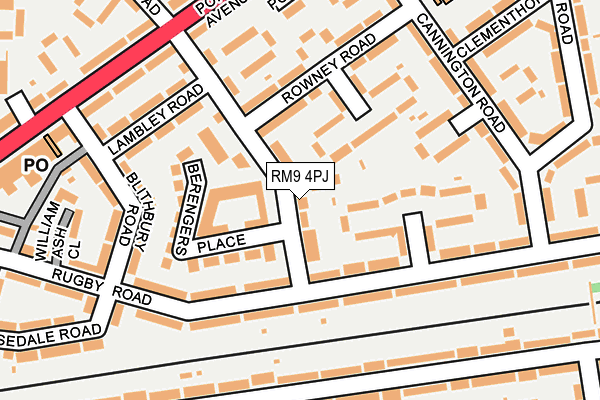 RM9 4PJ map - OS OpenMap – Local (Ordnance Survey)