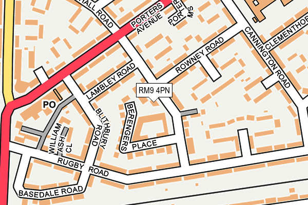 RM9 4PN map - OS OpenMap – Local (Ordnance Survey)