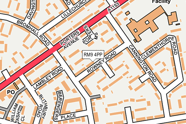 RM9 4PP map - OS OpenMap – Local (Ordnance Survey)