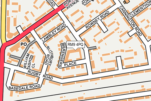 RM9 4PQ map - OS OpenMap – Local (Ordnance Survey)