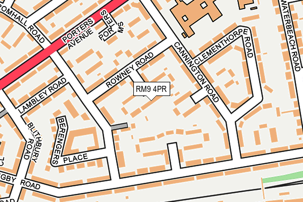 RM9 4PR map - OS OpenMap – Local (Ordnance Survey)