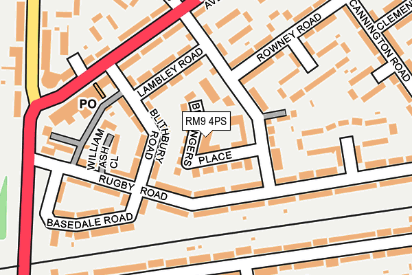 RM9 4PS map - OS OpenMap – Local (Ordnance Survey)