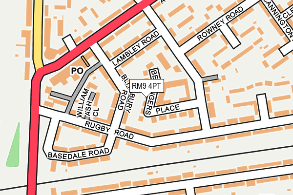 RM9 4PT map - OS OpenMap – Local (Ordnance Survey)