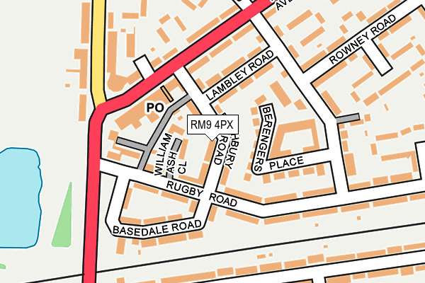 RM9 4PX map - OS OpenMap – Local (Ordnance Survey)