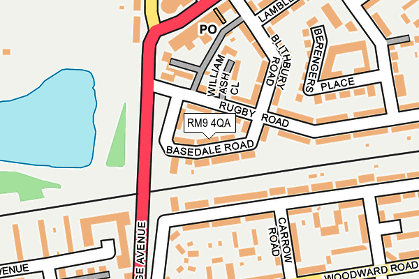 RM9 4QA map - OS OpenMap – Local (Ordnance Survey)