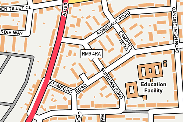 RM9 4RA map - OS OpenMap – Local (Ordnance Survey)
