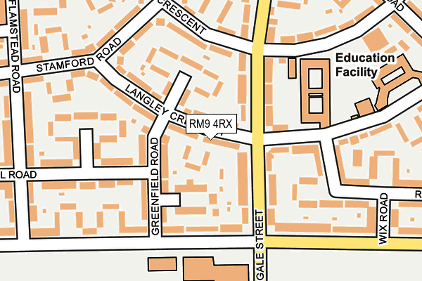 RM9 4RX map - OS OpenMap – Local (Ordnance Survey)