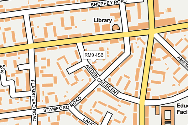 RM9 4SB map - OS OpenMap – Local (Ordnance Survey)