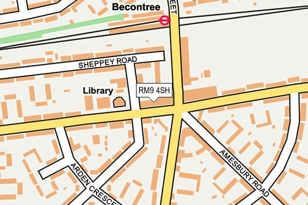 RM9 4SH map - OS OpenMap – Local (Ordnance Survey)