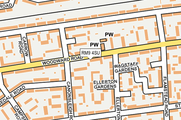 RM9 4SU map - OS OpenMap – Local (Ordnance Survey)