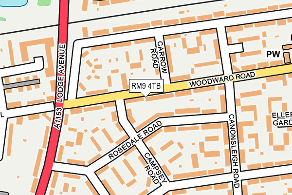 RM9 4TB map - OS OpenMap – Local (Ordnance Survey)