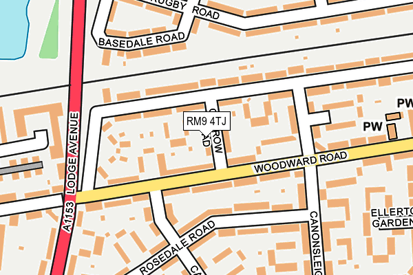 RM9 4TJ map - OS OpenMap – Local (Ordnance Survey)