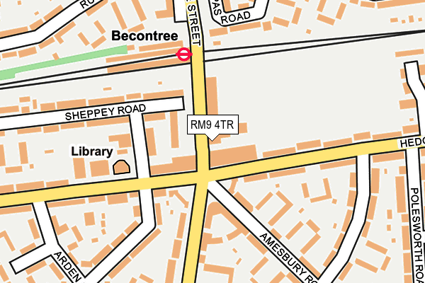 RM9 4TR map - OS OpenMap – Local (Ordnance Survey)