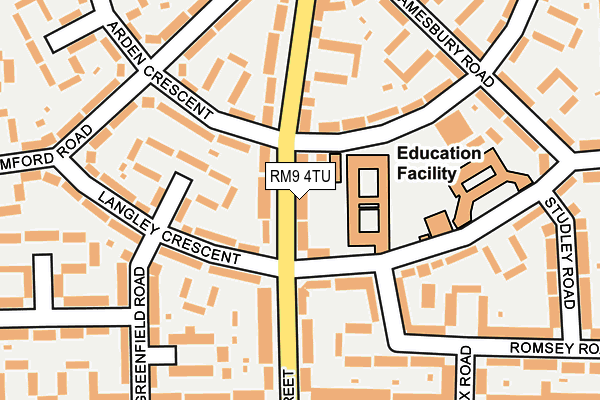 RM9 4TU map - OS OpenMap – Local (Ordnance Survey)