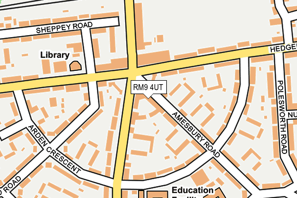 RM9 4UT map - OS OpenMap – Local (Ordnance Survey)