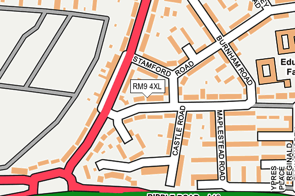 RM9 4XL map - OS OpenMap – Local (Ordnance Survey)