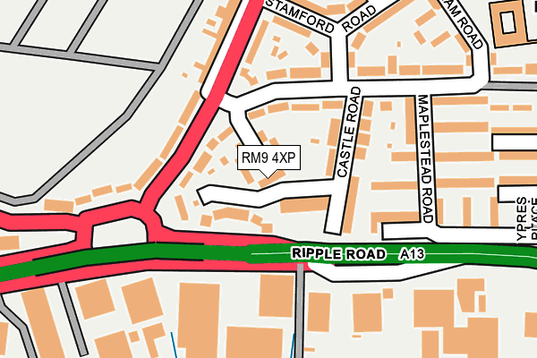 RM9 4XP map - OS OpenMap – Local (Ordnance Survey)
