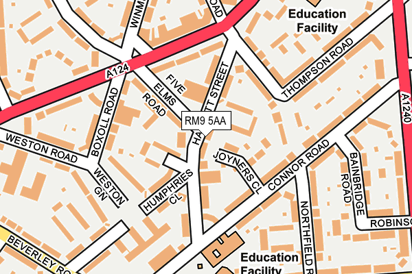 RM9 5AA map - OS OpenMap – Local (Ordnance Survey)