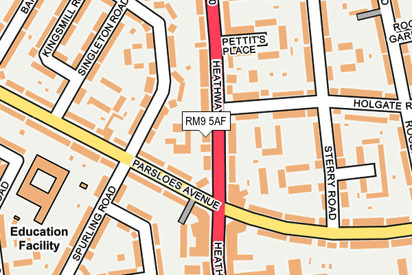RM9 5AF map - OS OpenMap – Local (Ordnance Survey)