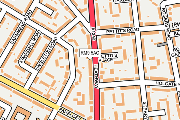 RM9 5AG map - OS OpenMap – Local (Ordnance Survey)