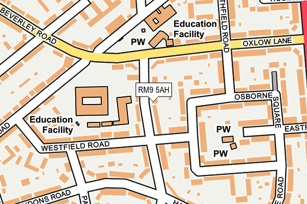 RM9 5AH map - OS OpenMap – Local (Ordnance Survey)