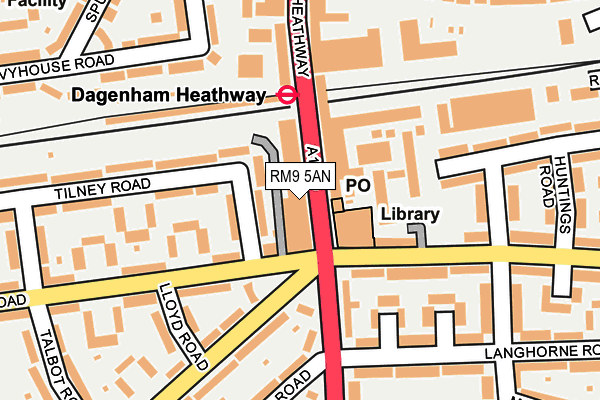 RM9 5AN map - OS OpenMap – Local (Ordnance Survey)