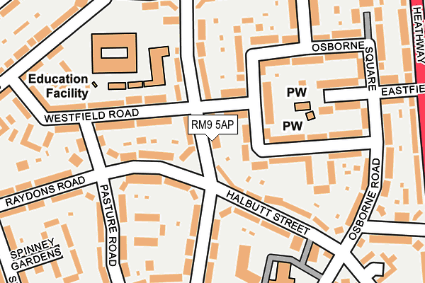 RM9 5AP map - OS OpenMap – Local (Ordnance Survey)