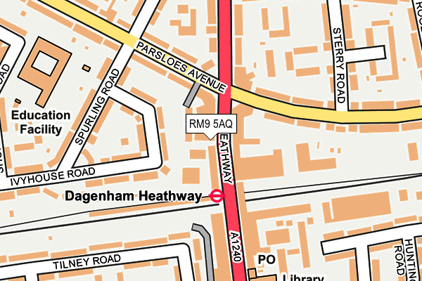 RM9 5AQ map - OS OpenMap – Local (Ordnance Survey)