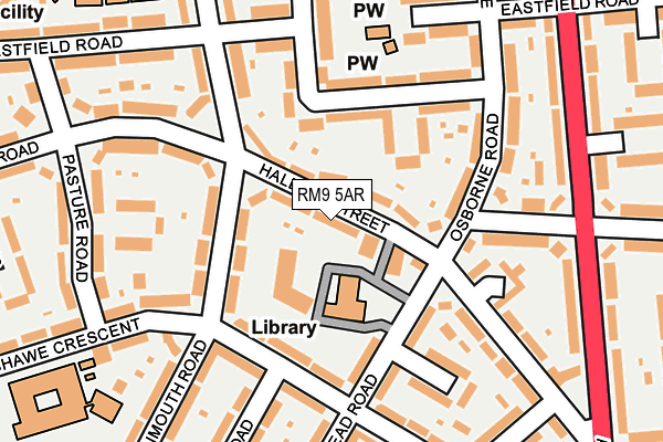 RM9 5AR map - OS OpenMap – Local (Ordnance Survey)