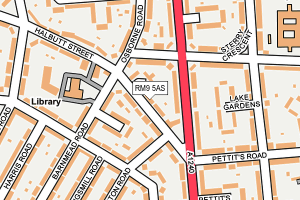 RM9 5AS map - OS OpenMap – Local (Ordnance Survey)