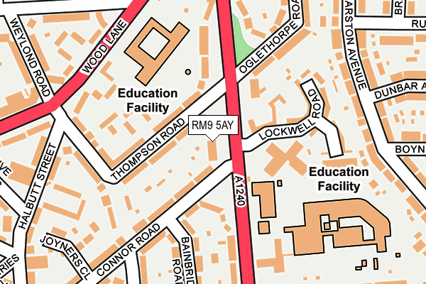 RM9 5AY map - OS OpenMap – Local (Ordnance Survey)