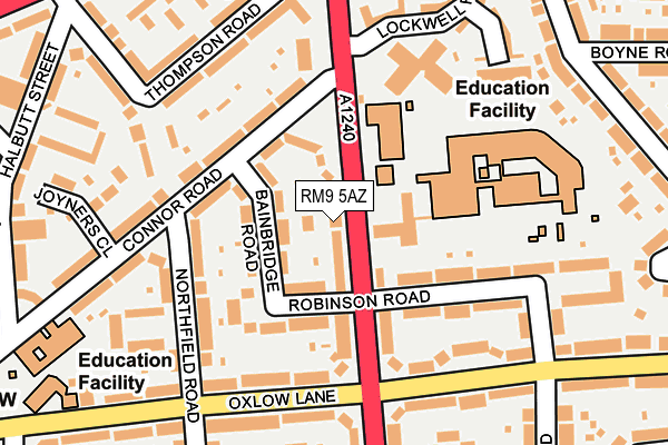 RM9 5AZ map - OS OpenMap – Local (Ordnance Survey)