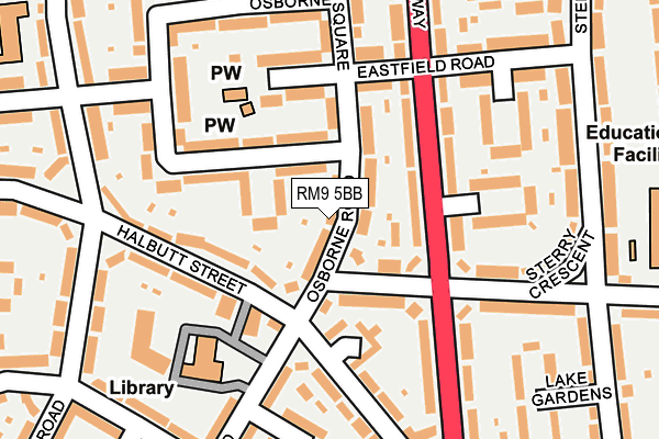 RM9 5BB map - OS OpenMap – Local (Ordnance Survey)