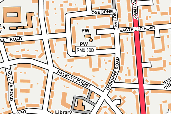 RM9 5BD map - OS OpenMap – Local (Ordnance Survey)