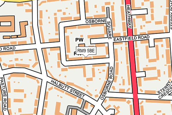 RM9 5BE map - OS OpenMap – Local (Ordnance Survey)