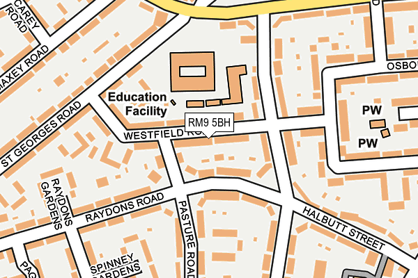 RM9 5BH map - OS OpenMap – Local (Ordnance Survey)